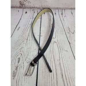 Classic Casual Dress Women's Black Faux Leather Designer Fashion Belt‎ Size S/M